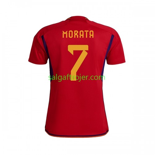 Spanien MORATA 7 Fodboldtrøjer Hjemmebanesæt World Cup 2022 Kort ærmer Spanien MORATA 7 Fodboldtrøjer Hjemmebanesæt World Cup 2022 Kort ærmer